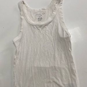 American eagle ribbed white tank top